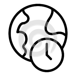 America timezone icon outline vector. Time zone