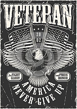 America veteran poster monochrome vintage