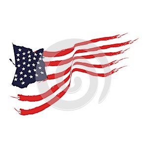 America Wave Flag Illustration Vector