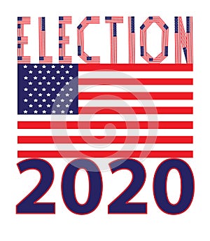 American 2020 Presidential Election Illustration with USA Flag