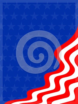 American abstract flag corner wave background