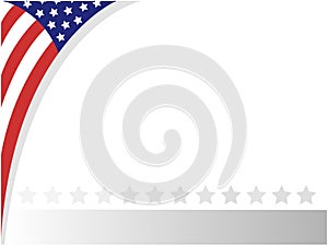 American abstract flag patriotic corner wave frame.