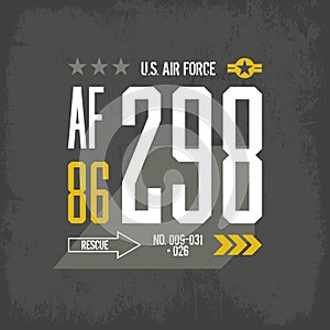 American air force tee print vector design