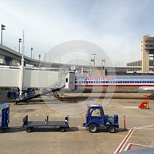 American Airlines plane and airport