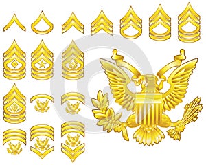 American army enlisted rank insignia icons