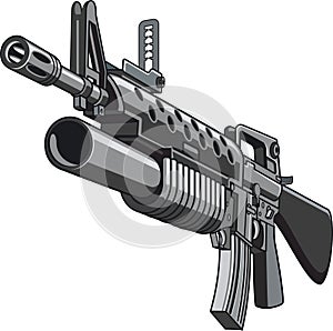 American automatic assault rifle with grenade launcher