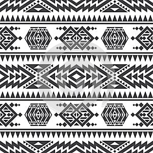 American aztec vector seamless texture. Native tribal indian repetitive pattern photo