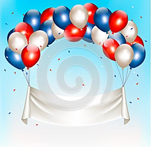 American background with colorful balloons for 4th of July