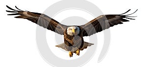 American Bald Eagle In Flight Isolated on a White Background - Generative AI Transparent PNG
