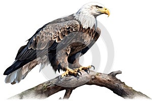 American bald eagle isolate on white background