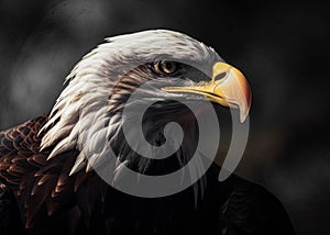 American Bald eagle portrait. Ai generative