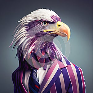 American bald eagle portrait fashion shoot