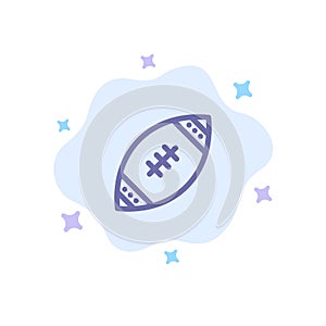 American, Ball, Football, Nfl, Rugby Blue Icon on Abstract Cloud Background
