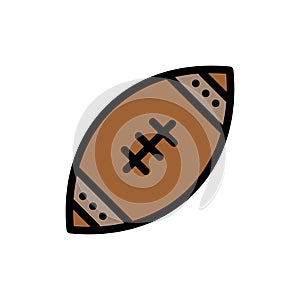 American, Ball, Football, Nfl, Rugby  Flat Color Icon. Vector icon banner Template