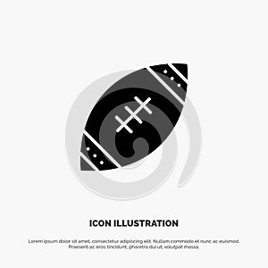 American, Ball, Football, Nfl, Rugby solid Glyph Icon vector