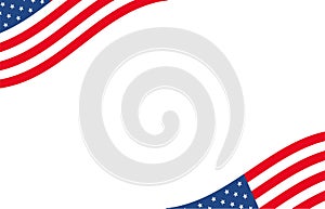 American banner. USA border background with waving flag motif. Motion dynamic concept design