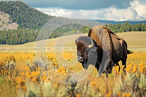 American bison. Generate Ai