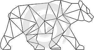 American Black Bear Black and White Low Polygon