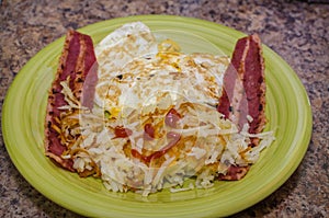 American breaksfast plate