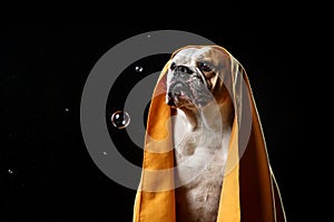 American Bulldog, dog Motion in the water