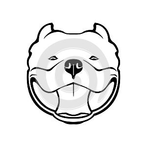 American bully dog emblem. Vector illustration.