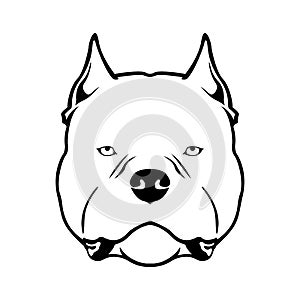 American bully dog head emblem. Vector illustration.