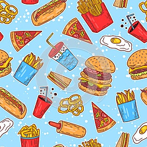 American burger food pattern