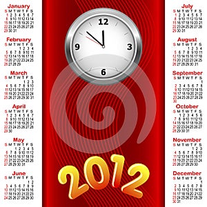 American calendar 2012.