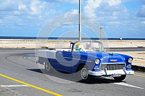 American car at Malecon in Havana, Cuba