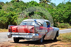 American car in Puerto Esperanza, Cuba