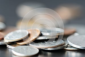 American cents on a dark surface