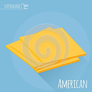 American cheese vector icon