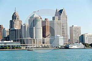 American city skyline waterfront in daytime