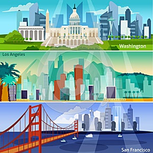 American Cityscapes Banners Set