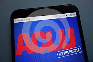 American Civil Liberties Union ACLU logo on smartphone