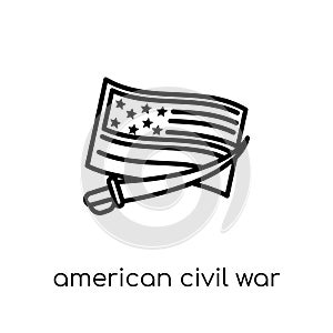 american civil war icon. Trendy modern flat linear vector american civil war icon on white background from thin line United State