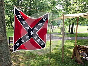 American civil war reenactment confederate flag