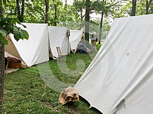 American civil war reenactment scene