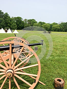 American civil war reenactment scene fire