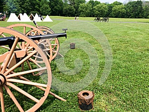 American civil war reenactment scene fire