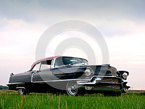 Americký klasický černý 1950auto 