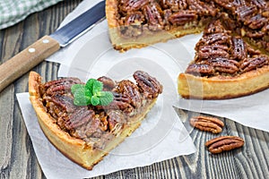 American classic homemade pecan pie