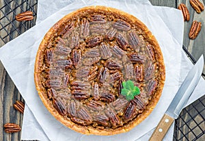 American classic homemade pecan pie