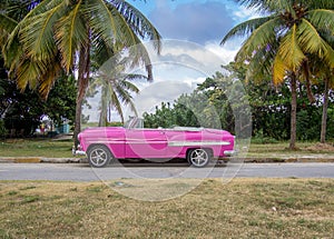 American Classic Pink Car East beaches Havana