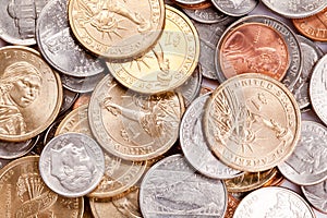 American coins background