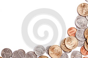 American coins background