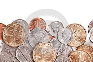 American coins background