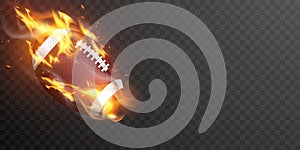 American college high school junior striped football isolated fire