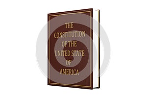 American Constitution Book 3d Rendering on white