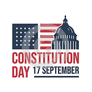 American constitution day badge vector logo icon isolated on white background